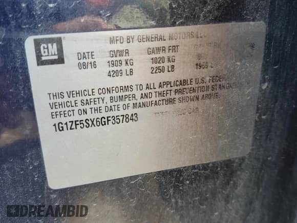 2016 Chevrolet Malibu LT с VIN 1G1ZF5SX6GF357843, выставлен на аукционе Copart как лот 82554755 с пробегом 104 242 миль миль и Чистый • Clean title. История ставок и продаж доступна на DreamBid. Изображение 12.