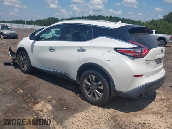 2016 Nissan Murano Platinum z VIN 5N1AZ2MG1GN140838, wystawiony jako IAAI lot #42937627 z przebiegiem 108 453 mil mil oraz . Historia ofert i sprzedaży dostępna na DreamBid. Obrazek 3.