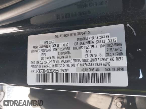 2022 Mazda CX-5 S Select z VIN JM3KFBBMXN0624955, wystawiony jako IAAI lot #43335876 z przebiegiem 77 689 mil mil oraz . Historia ofert i sprzedaży dostępna na DreamBid. Obrazek 9.