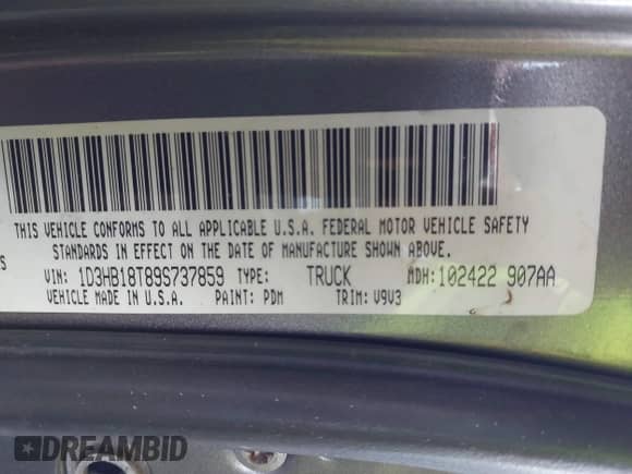 2009 Dodge 1500 SLT с VIN 1D3HB18T89S737859, выставлен на аукционе IAAI как лот 41156420 с пробегом 182 349 миль миль и . История ставок и продаж доступна на DreamBid. Изображение 9.