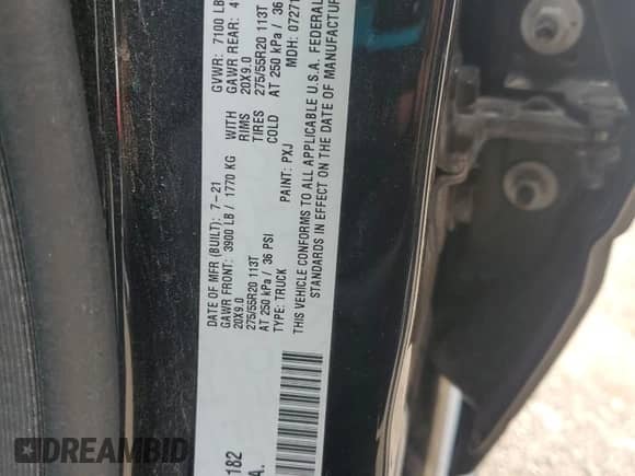 2021 Ram 1500 Big Horn z VIN 1C6SRFMT1MN774182, wystawiony jako Copart lot #54378115 z przebiegiem 63 627 mil mil oraz Szkoda całkowita • Salvage title. Historia ofert i sprzedaży dostępna na DreamBid. Obrazek 12.