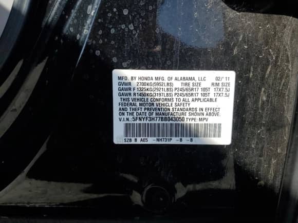 2011 Honda Pilot EX-L с VIN 5FNYF3H77BB043050, выставлен на аукционе Copart как лот 82700075 с пробегом 207 636 миль миль и Списание • Salvage title. История ставок и продаж доступна на DreamBid. Изображение 13.