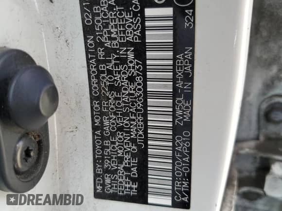 2016 Toyota Prius Two с VIN JTDKBRFU9G3008737, выставлен на аукционе Copart как лот 82237525 с пробегом 201 882 миль миль и Списание • Salvage title. История ставок и продаж доступна на DreamBid. Изображение 13.