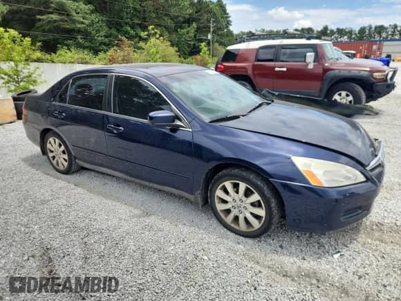 2007 Honda Accord LX with VIN 1HGCM66347A010722, listed as a Copart auction lot 63037735 with 191,918 mi miles and Salvage title. Bid and sale history available at DreamBid. Image 4.
