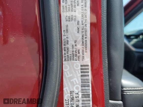 2023 Jeep Grand Cherokee Limited with VIN 1C4RJKBG7P8796770, listed as a Copart auction lot 55993125 with 24,114 mi miles and Salvage title. Bid and sale history available at DreamBid. Image 13.
