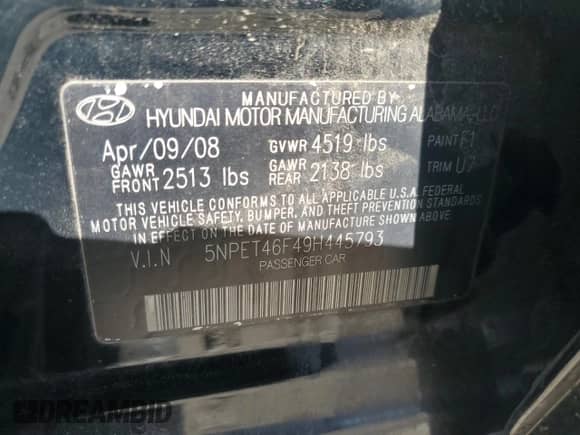 2009 Hyundai Sonata GLS с VIN 5NPET46F49H445793, выставлен на аукционе Copart как лот 87381355 с пробегом 132 736 миль миль и Чистый • Clean title. История ставок и продаж доступна на DreamBid. Изображение 12.