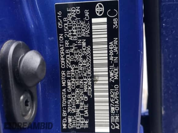 2016 Toyota Prius Three Touring z VIN JTDKARFU8G3522386, wystawiony jako Copart lot #86608835 z przebiegiem 201 952 mil mil oraz Szkoda całkowita • Salvage title. Historia ofert i sprzedaży dostępna na DreamBid. Obrazek 12.