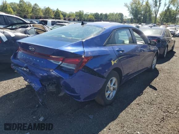 2021 Hyundai Elantra SE с VIN 5NPLL4AGXMH050792, выставлен на аукционе Copart как лот 70051895 с пробегом 29 364 миль миль и Списание • Salvage title. История ставок и продаж доступна на DreamBid. Изображение 3.