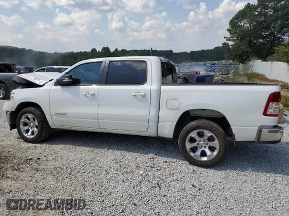 2022 Ram 1500 Big Horn with VIN 1C6SRFFT7NN376151, listed as a Copart auction lot 71201755 with 71,160 mi miles and Salvage title. Bid and sale history available at DreamBid. Image 2.