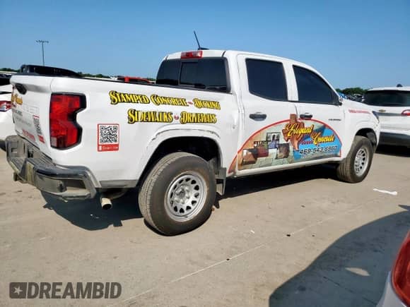 2024 Chevrolet Colorado 2WD Work Truck with VIN 1GCGSBEC3R1124908, listed as a Copart auction lot 67751695 with 45,075 mi miles and Salvage title. Bid and sale history available at DreamBid. Image 3.