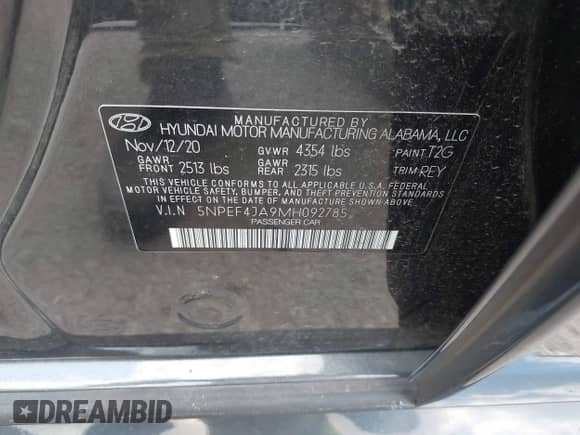 2021 Hyundai Sonata SEL с VIN 5NPEF4JA9MH092785, выставлен на аукционе IAAI как лот 43034309 с пробегом 32 914 миль миль и . История ставок и продаж доступна на DreamBid. Изображение 9.
