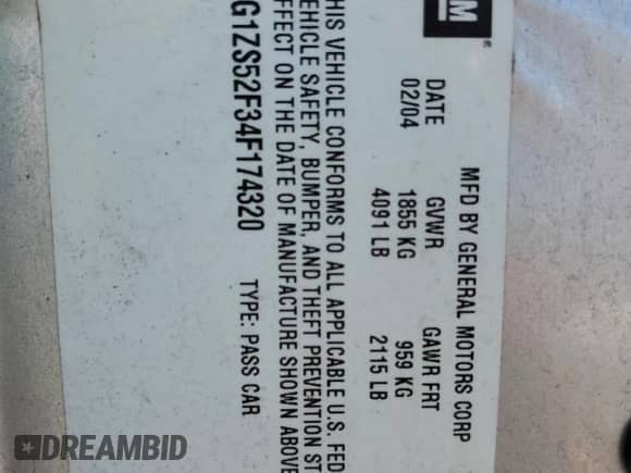 2004 Chevrolet Malibu z VIN 1G1ZS52F34F174320, wystawiony jako Copart lot #66540185 z przebiegiem 169 876 mil mil oraz Szkoda całkowita • Salvage title. Historia ofert i sprzedaży dostępna na DreamBid. Obrazek 12.