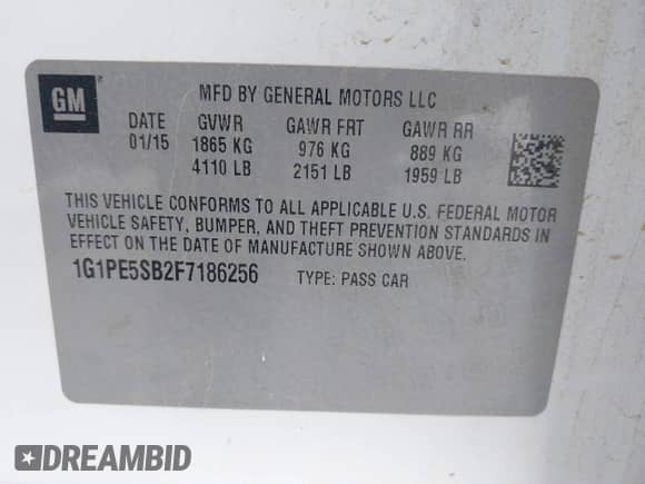 2015 Chevrolet Cruze LT с VIN 1G1PE5SB2F7186256, выставлен на аукционе IAAI как лот 43449652 с пробегом 230 380 миль миль и . История ставок и продаж доступна на DreamBid. Изображение 9.