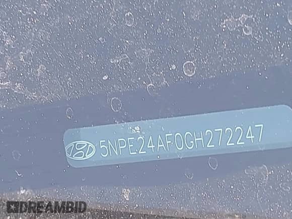 2016 Hyundai Sonata SE with VIN 5NPE24AF0GH272247, listed as a IAAI auction lot 43177299 with 162,462 mi miles and . Bid and sale history available at DreamBid. Image 18.