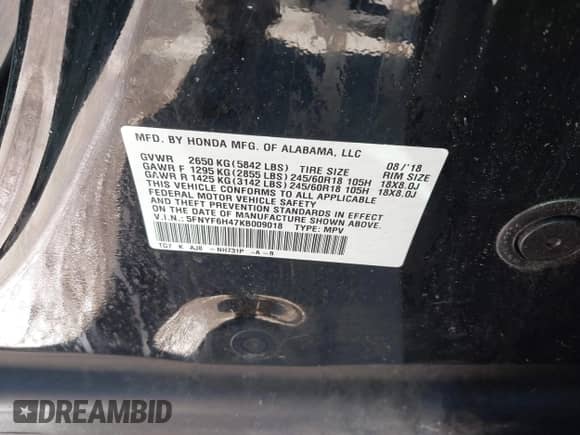 2019 Honda Pilot EX-L с VIN 5FNYF6H47KB009018, выставлен на аукционе IAAI как лот 43100636 с пробегом 92 945 миль миль и . История ставок и продаж доступна на DreamBid. Изображение 9.