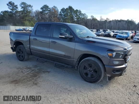 2021 Ram 1500 Big Horn with VIN 1C6RREFM6MN834438, listed as a Copart auction lot 43195865 with 42,010 mi miles and Salvage title. Bid and sale history available at DreamBid. Image 4.