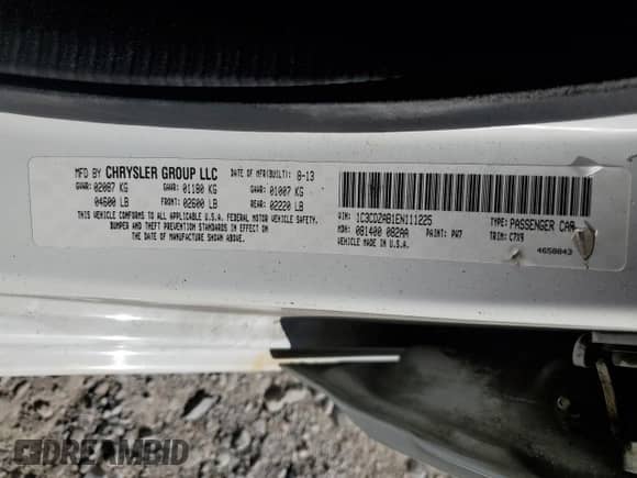 2014 Dodge Avenger SE с VIN 1C3CDZAB1EN111225, выставлен на аукционе Copart как лот 84723265 с пробегом 205 289 миль миль и Списание • Salvage title. История ставок и продаж доступна на DreamBid. Изображение 12.