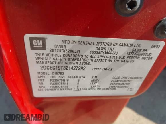 2002 Chevrolet Silverado 1500 LS с VIN 2GCEC19T321427292, выставлен на аукционе IAAI как лот 43071733 с пробегом 190 866 миль миль и . История ставок и продаж доступна на DreamBid. Изображение 9.