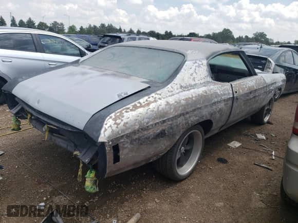 1972 Chevrolet Chevelle with VIN 1D37H2R544022, listed as a Copart auction lot 54193354 with Not provided miles and Salvage title. Bid and sale history available at DreamBid. Image 3.