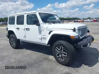 2024 Jeep Wrangler Sahara с VIN 1C4PJXEG8RW268279, выставлен на аукционе IAAI как лот 41909304 с пробегом 6 580 миль миль и . История ставок и продаж доступна на DreamBid. Изображение 1.