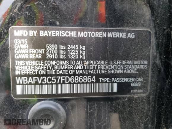 2015 BMW 5 Series 535d xDrive z VIN WBAFV3C57FD686864, wystawiony jako Copart lot #79525354 z przebiegiem Nie podano mil oraz Czysty tytuł • Clean title. Historia ofert i sprzedaży dostępna na DreamBid. Obrazek 13.