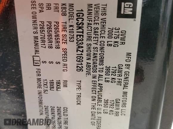 2010 Chevrolet Silverado 1500 LTZ с VIN 1GCSKTE33AZ169126, выставлен на аукционе Copart как лот 54597345 с пробегом 178 801 миль миль и Чистый • Clean title. История ставок и продаж доступна на DreamBid. Изображение 12.