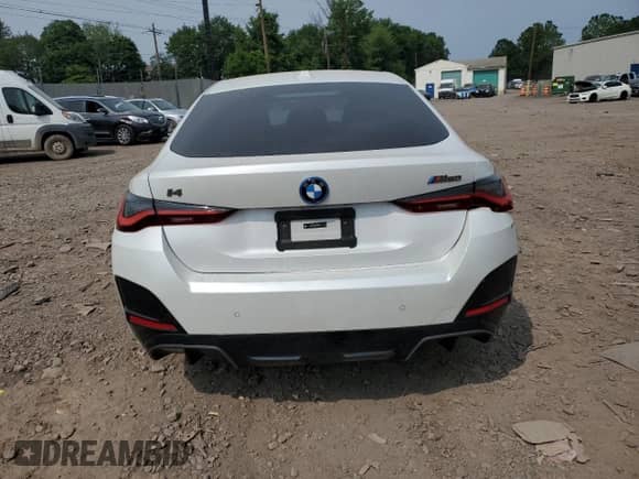 2023 BMW i4 M50 with VIN WBY33AW03PFR26660, listed as a Copart auction lot 60793705 with 44,753 mi miles and Salvage title. Bid and sale history available at DreamBid. Image 6.