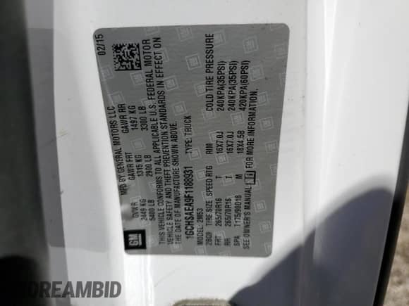2015 Chevrolet Colorado 2WD WT с VIN 1GCHSAEA9F1188931, выставлен на аукционе Copart как лот 69557525 с пробегом 185 318 миль миль и Чистый • Clean title. История ставок и продаж доступна на DreamBid. Изображение 13.