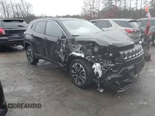 2023 Jeep Compass Limited with VIN 3C4NJDCN8PT512863, listed as a IAAI auction lot 41197075 with 29,216 mi miles and . Bid and sale history available at DreamBid. Image 1.