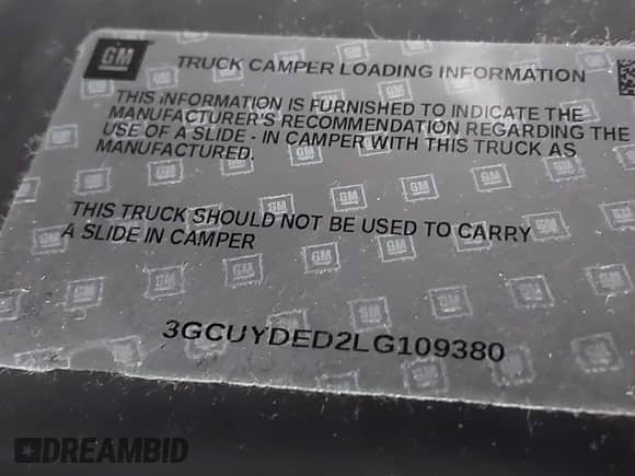 2020 Chevrolet Silverado 1500 LT with VIN 3GCUYDED2LG109380, listed as a IAAI auction lot 43320453 with Not provided miles and . Bid and sale history available at DreamBid. Image 9.