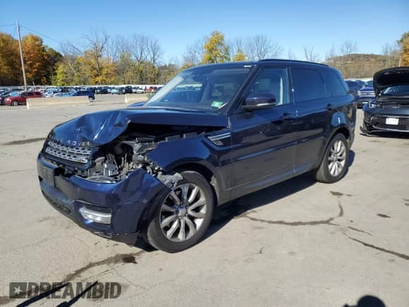 2016 Land Rover Range Rover Sport HSE with VIN SALWR2VF9GA636521, listed as a Copart auction lot 87266815 with 129,995 mi miles and Salvage title. Bid and sale history available at DreamBid. Image 1.