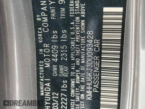 2013 Hyundai Genesis Coupe R-Spec z VIN KMHHU6KJ3DU093428, wystawiony jako Copart lot #66844335 z przebiegiem 132 829 mil mil oraz Szkoda całkowita • Salvage title. Historia ofert i sprzedaży dostępna na DreamBid. Obrazek 12.