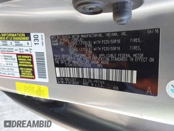 2016 Toyota Sienna SE with VIN 5TDXK3DC3GS732936, listed as a IAAI auction lot 42721756 with 150,449 mi miles and . Bid and sale history available at DreamBid. Image 9.