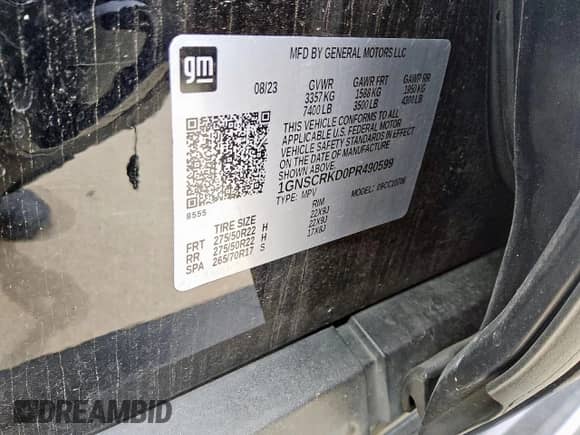 2023 Chevrolet Tahoe RST с VIN 1GNSCRKD0PR490599, выставлен на аукционе Copart как лот 63528765 с пробегом 77 665 миль миль и Чистый • Clean title. История ставок и продаж доступна на DreamBid. Изображение 13.
