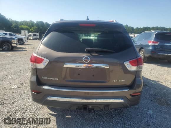 2015 Nissan Pathfinder Platinum with VIN 5N1AR2MN9FC602166, listed as a Copart auction lot 66527305 with 99,892 mi miles and Salvage title. Bid and sale history available at DreamBid. Image 6.