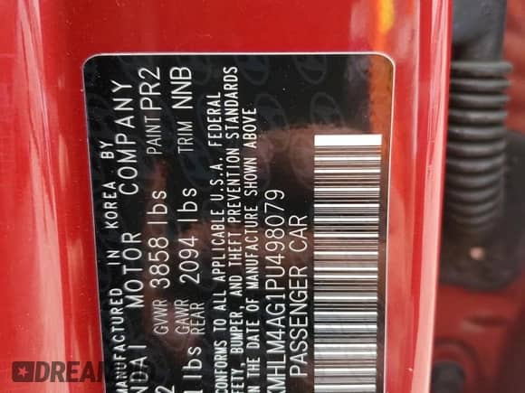 2023 Hyundai Elantra SEL с VIN KMHLM4AG1PU498079, выставлен на аукционе Copart как лот 71562365 с пробегом 35 668 миль миль и Списание • Salvage title. История ставок и продаж доступна на DreamBid. Изображение 12.