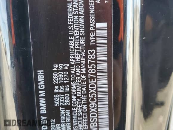 2013 BMW M3 с VIN WBSDX9C5XDE785783, выставлен на аукционе Copart как лот 41793255 с пробегом 74 323 миль миль и Списание • Salvage title. История ставок и продаж доступна на DreamBid. Изображение 15.