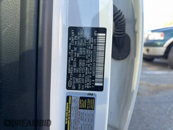 2013 Hyundai Santa Fe Limited z VIN KM8SRDHF5DU032838, wystawiony jako Copart lot #90724005 z przebiegiem 119 801 mil mil oraz Czysty tytuł • Clean title. Historia ofert i sprzedaży dostępna na DreamBid. Obrazek 10.