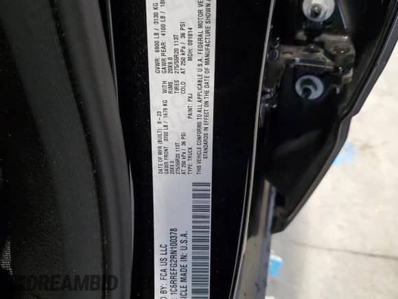 2024 Ram 1500 Big Horn с VIN 1C6RREFG2RN100378, выставлен на аукционе Copart как лот 71993674 с пробегом 35 233 миль миль и Чистый • Clean title. История ставок и продаж доступна на DreamBid. Изображение 14.