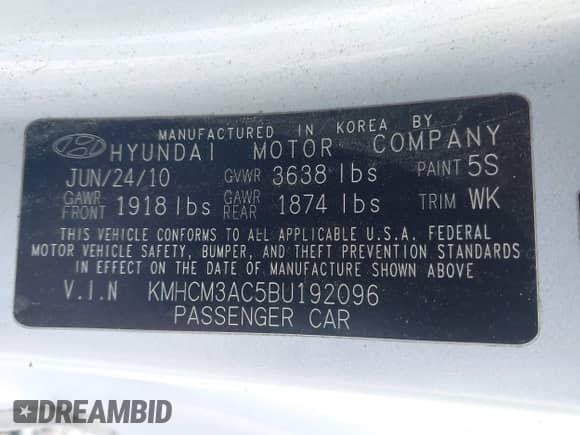 2011 Hyundai Accent GS с VIN KMHCM3AC5BU192096, выставлен на аукционе IAAI как лот 43485407 с пробегом 188 840 миль миль и . История ставок и продаж доступна на DreamBid. Изображение 9.