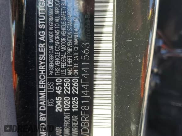 2004 Mercedes-Benz C 240 with VIN WDBRF81J44F441563, listed as a Copart auction lot 43003355 with 115,333 mi miles and Salvage title. Bid and sale history available at DreamBid. Image 12.