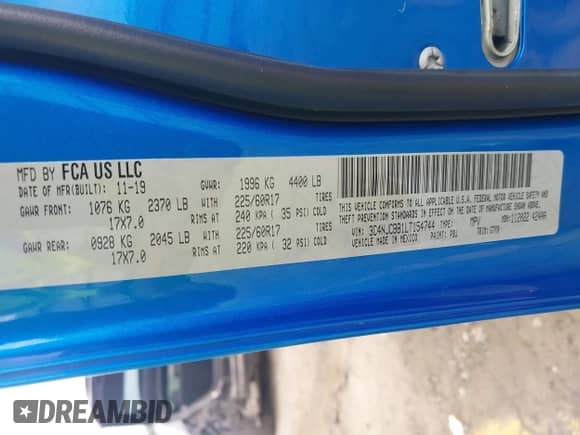 2020 Jeep Compass Altitude с VIN 3C4NJCBB1LT154744, выставлен на аукционе IAAI как лот 43102892 с пробегом 110 167 миль миль и . История ставок и продаж доступна на DreamBid. Изображение 9.