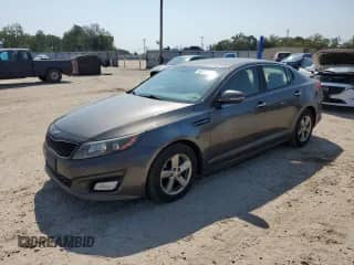 2015 Kia Optima LX with VIN 5XXGM4A79FG401348, listed as a Copart auction lot 80371845 with 104,208 mi miles and Salvage title. Bid and sale history available at DreamBid. Image 1.