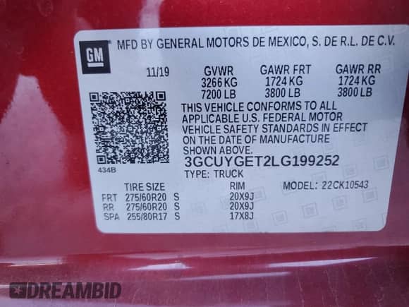 2020 Chevrolet Silverado 1500 LTZ с VIN 3GCUYGET2LG199252, выставлен на аукционе Copart как лот 83473134 с пробегом 98 029 миль миль и Списание • Salvage title. История ставок и продаж доступна на DreamBid. Изображение 12.