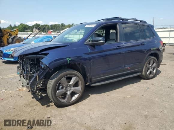2021 Honda Passport Touring with VIN 5FNYF8H90MB039472, listed as a Copart auction lot 66546615 with Not provided miles and Salvage title. Bid and sale history available at DreamBid. Image 1.