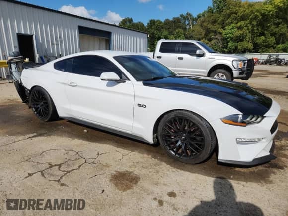 2019 Ford Mustang GT with VIN 1FA6P8CF4K5184794, listed as a Copart auction lot 85391385 with 58,047 mi miles and Salvage title. Bid and sale history available at DreamBid. Image 4.