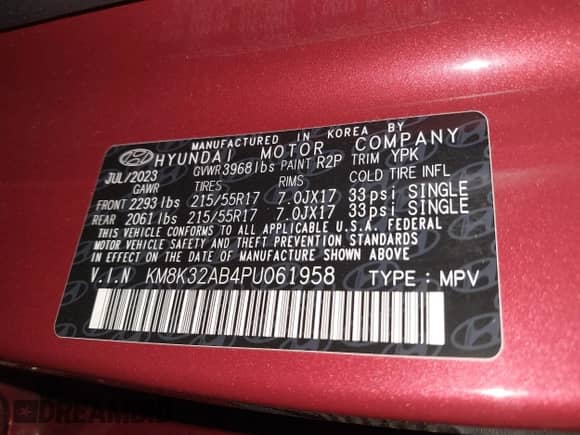 2023 Hyundai Kona SEL с VIN KM8K32AB4PU061958, выставлен на аукционе IAAI как лот 43459903 с пробегом 16 868 миль миль и . История ставок и продаж доступна на DreamBid. Изображение 9.