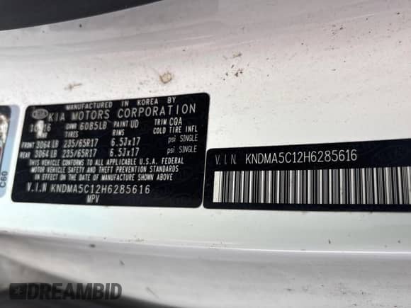 2017 Kia Sedona L с VIN KNDMA5C12H6285616, выставлен на аукционе Copart как лот 81238265 с пробегом 188 724 миль миль и Чистый • Clean title. История ставок и продаж доступна на DreamBid. Изображение 10.