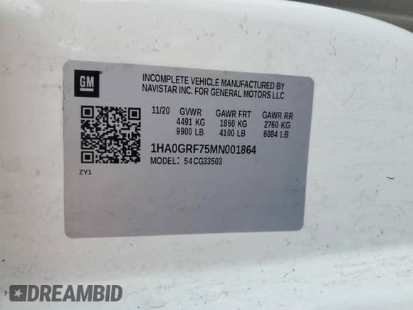 2021 Chevrolet Express Commercial с VIN 1HA0GRF75MN001864, выставлен на аукционе Copart как лот 54301135 с пробегом 52 856 миль миль и Списание • Salvage title. История ставок и продаж доступна на DreamBid. Изображение 13.