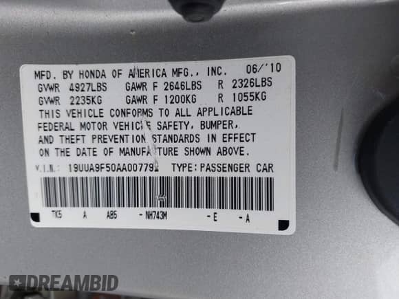 2010 Acura TL Technology с VIN 19UUA9F50AA007792, выставлен на аукционе IAAI как лот 43423943 с пробегом 83 563 миль миль и . История ставок и продаж доступна на DreamBid. Изображение 9.